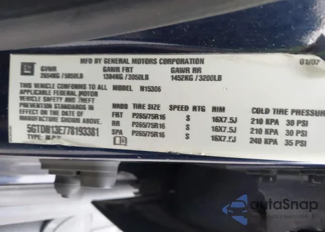 2007 Hummer H3 Suv from USA, damaged, VIN 5GTDN13E778193381